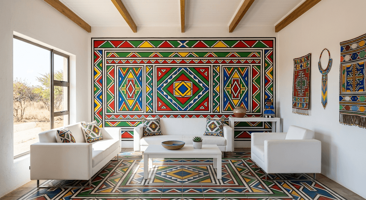 Ndebele Géométrique — exemple d'intérieur