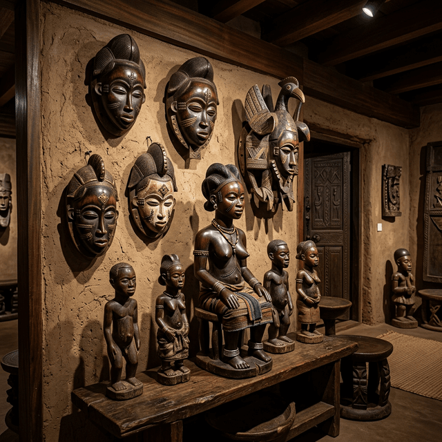 Baoulé Sculpté — exemple d'intérieur