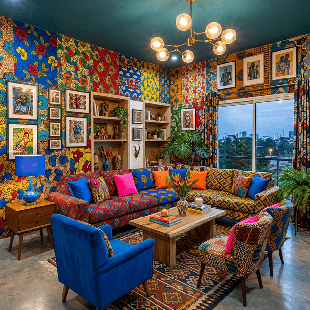Ankara Wax Maximalist — exemple d'intérieur