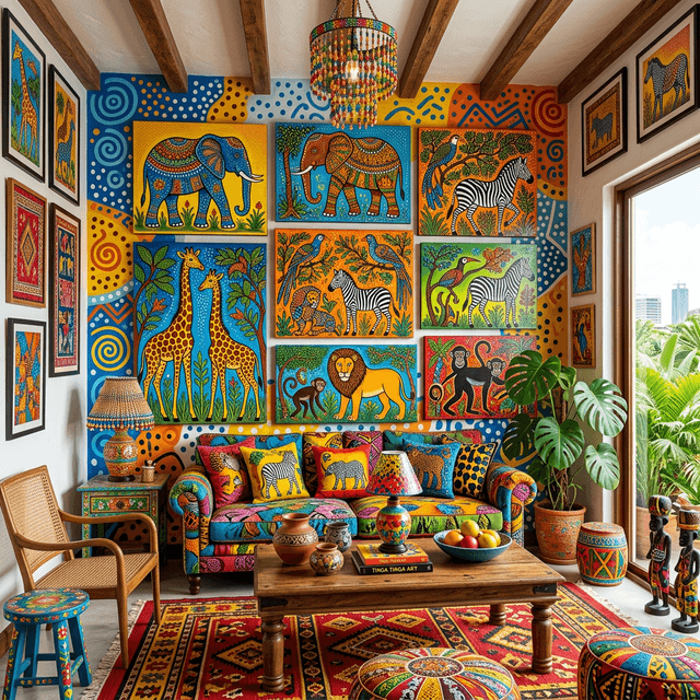 Tinga Tinga Art — exemple d'intérieur